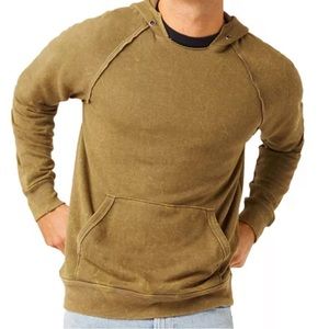 Alternative Apparel hoodie distressed in moss green crinkle, Size Small NWT